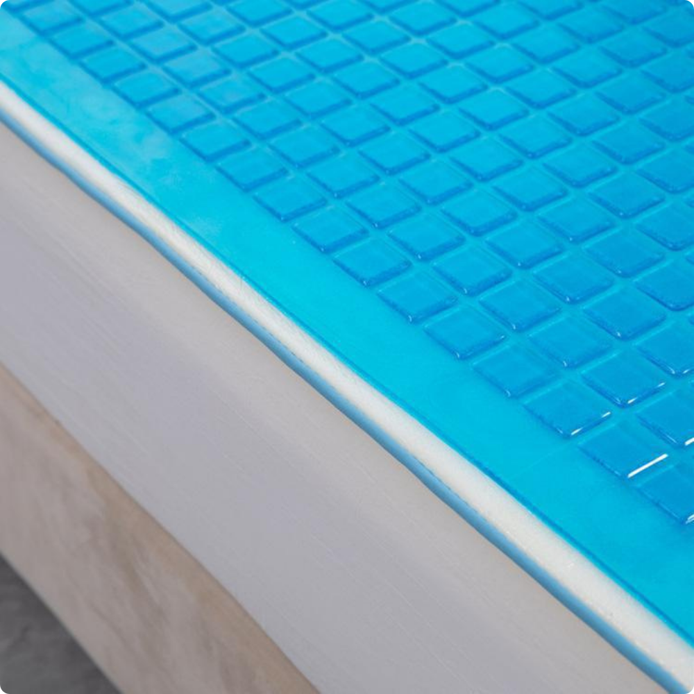 Détail Surmatelas à mémoire de forme avec surface en gel Omilys ErgoGel™