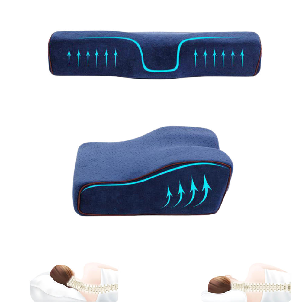 Détail d'utilisation Oreiller cervical à mémoire de forme avec surface en gel Omilys ErgoGel™