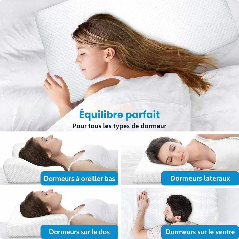 Mise en situation Oreiller cervical à mémoire de forme avec surface en gel Omilys ErgoGel™