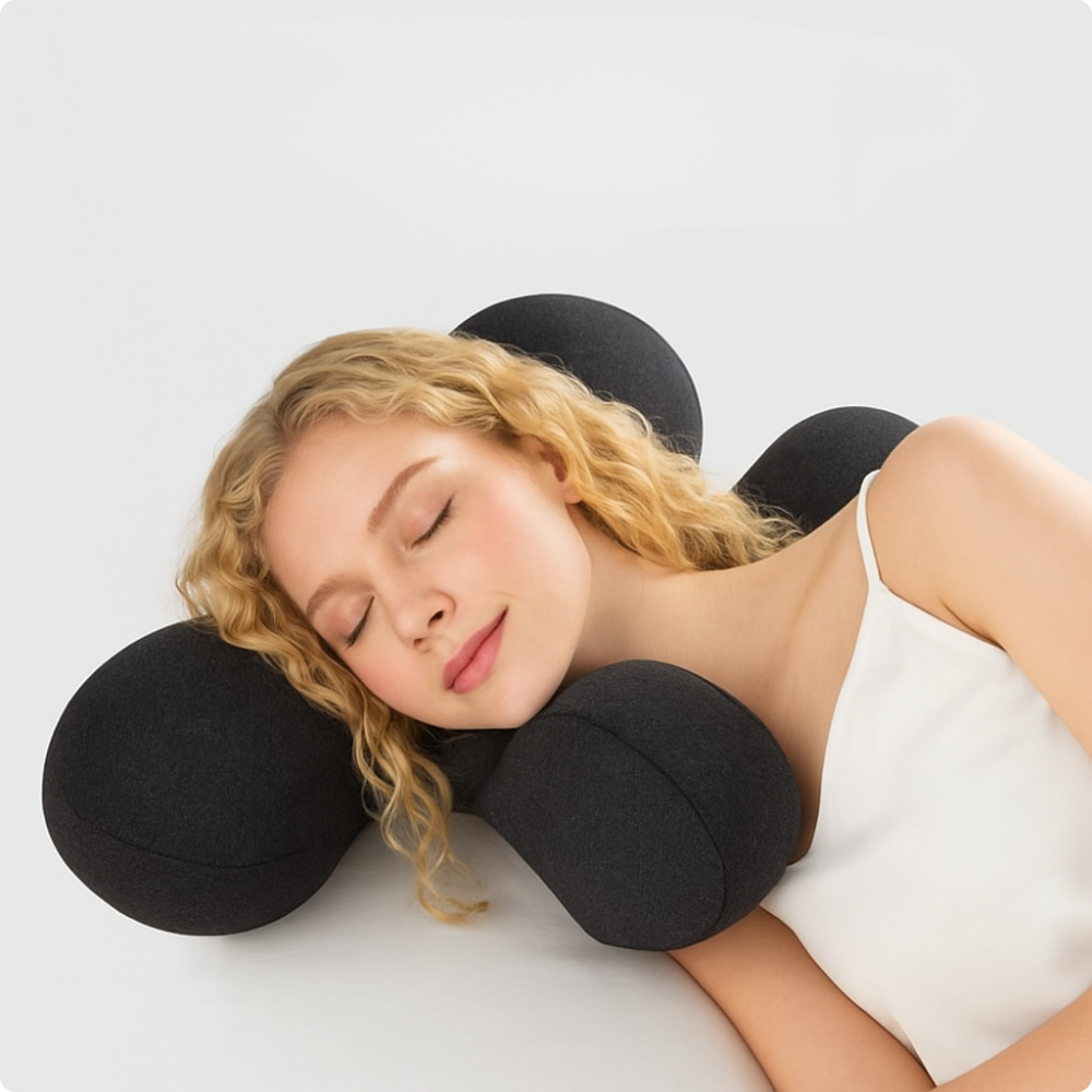 Deuxième mise en situation Oreiller ergonomique à mémoire de forme Omilys ErgoFoam™ Butterfly